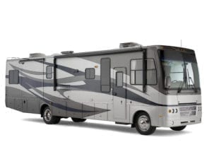 Large Class A motorhome with diesel engine